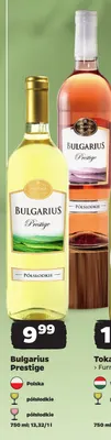 Wino białe półsłodkie Bulgarius Prestige promocja w Netto