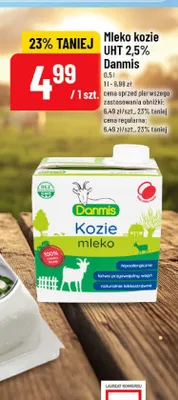 Mleko kozie UHT 2,5% Danmis promocja w POLOmarket