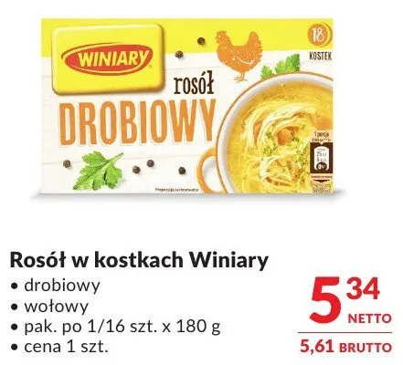 Rosół w kostkach Winiary drobiowy - wołowy promocja w Makro