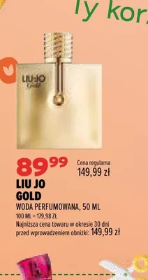 Woda perfumowana Liu Jo Gold promocja w Drogerie Natura