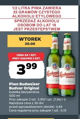 Piwo Budweiser Budvar Original promocja w Netto