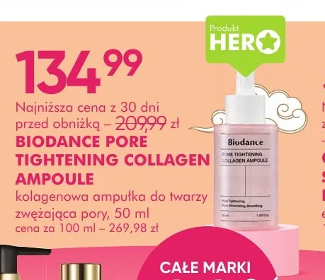 Kolagenowa ampułka do twarzy zwężająca pory Pore Tightening Collagen Ampoule Biodance promocja w Super-Pharm