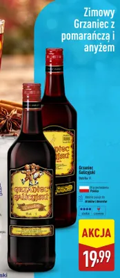 Wino czerwone Grzaniec Galicyjski piernikowy promocja w Aldi