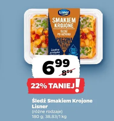 Śledź Smakiem Krojone Lisner pieczona papryka promocja w Netto