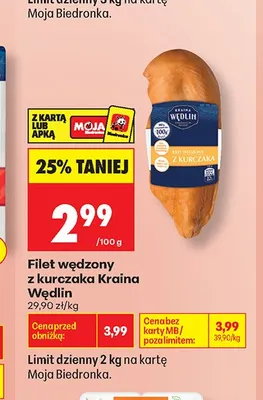 Filet wędzony z kurczaka Kraina Wędlin promocja w Biedronka