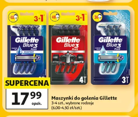Maszynki do golenia Gillette Blue3 Plus promocja w Auchan