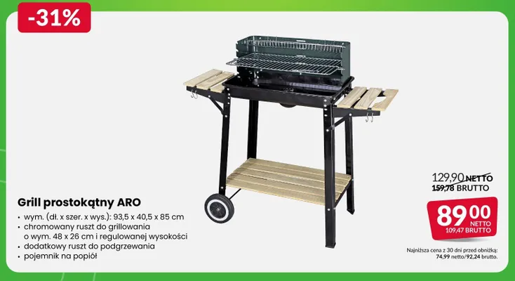 Grill prostokątny ARO promocja w Makro