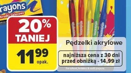 Pędzelki akrylowe Colorino Kids promocja w Carrefour