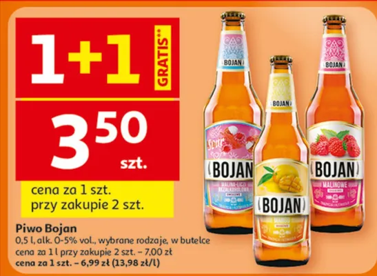 Piwo Bojan 0.5 l alk. 0-5% vol. promocja w Auchan