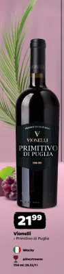 Wino czerwone półwytrawne Vionelli Primitivo di Puglia promocja w Netto