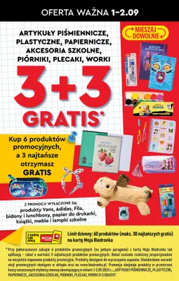 Artykuły piśmiennicze, plastyczne, papiernicze, akcesoria szkolne, piórniki, plecaki, worki promocja w Biedronka