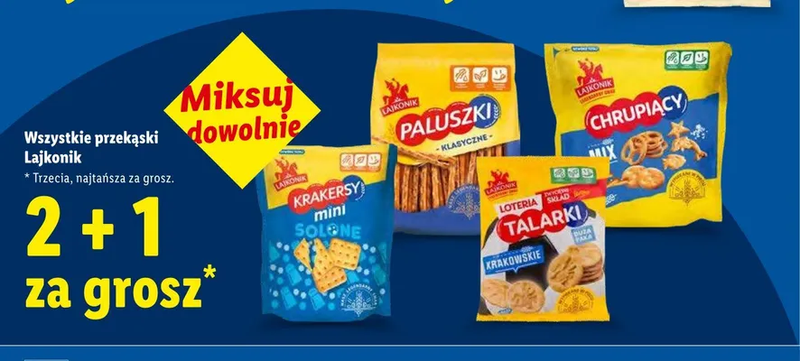 Krakersy mini solone Lajkonik promocja w Lidl