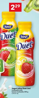 Jogurt pitny Duet Jovi truskawka-kiwi promocja w LEWIATAN