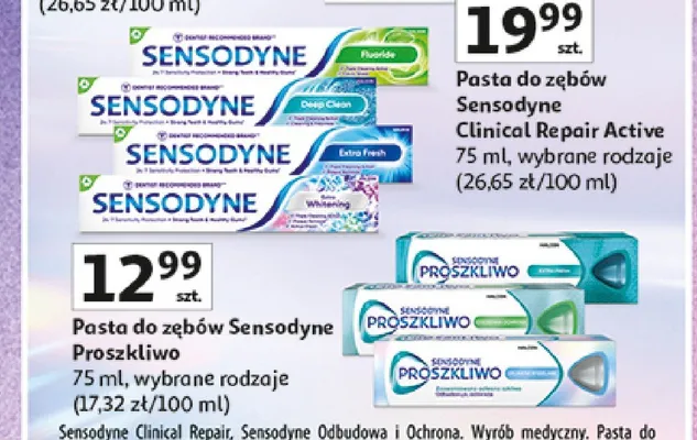 Pasta do zębów Sensodyne Proszkliwo promocja w Auchan