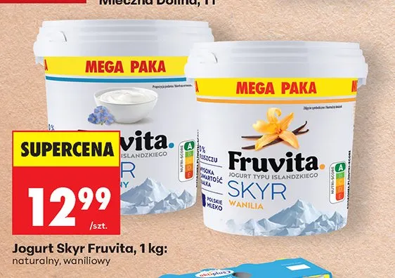 Jogurt Skyr Fruvita naturalny promocja w Biedronka