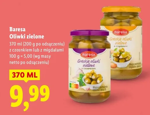 Oliwki zielone z migdałami promocja w Lidl
