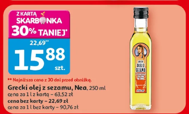 Grecki olej z sezamu Nea promocja w Auchan