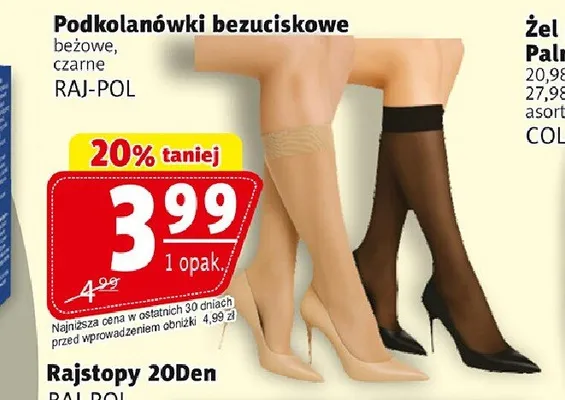 Podkolanówki bezuciskowe czarne promocja w Prim Market