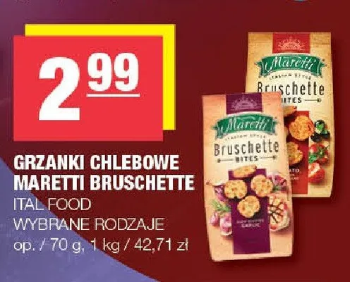 Grzanki chlebowe Maretti Bruschette promocja w SPAR