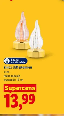 Znicz LED płomień 15 cm promocja w Lidl