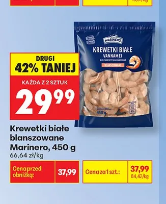 Krewetki białe blanszowane Marinero promocja w Biedronka