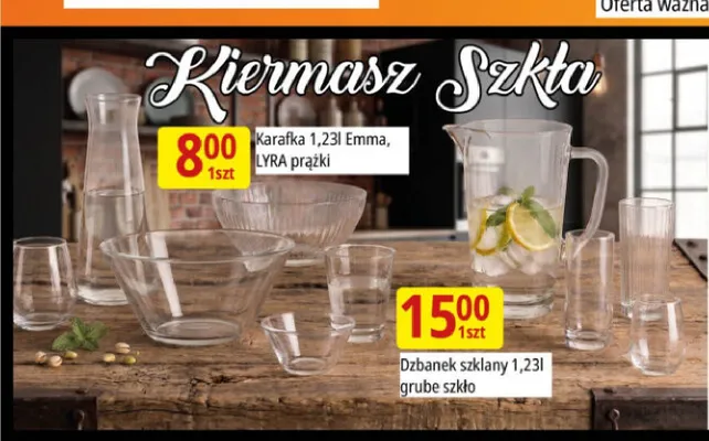 Dzbanek szklany grube szkło 1,23 l promocja w Leclerc