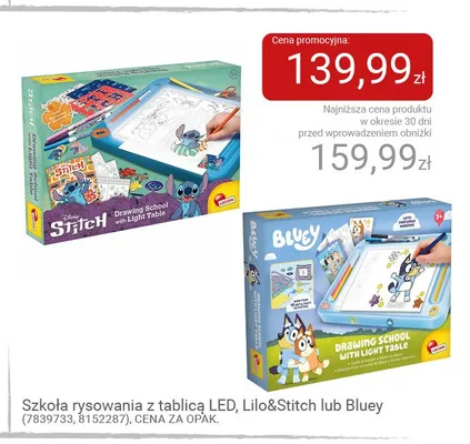 Szkoła rysowania z tablicą LED Lilo&Stitch promocja w Smyk