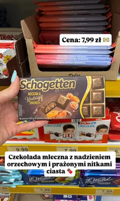Czekolada mleczna Schogetten Nocciola Kadayif Crunch promocja w Dino