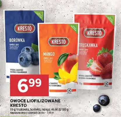 Owoce liofilizowane Kresto truskawka promocja w Stokrotka