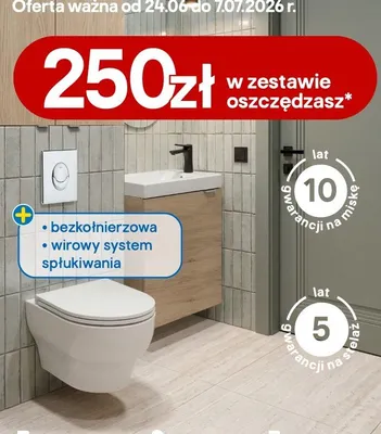 Zestaw stelaż podtynkowy WC Grohe Solido + miska WC Cavally promocja w Castorama
