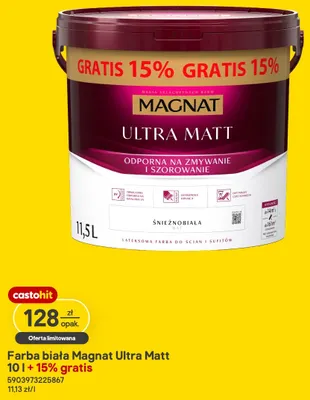 Farba biała Magnat Ultra Matt promocja w Castorama