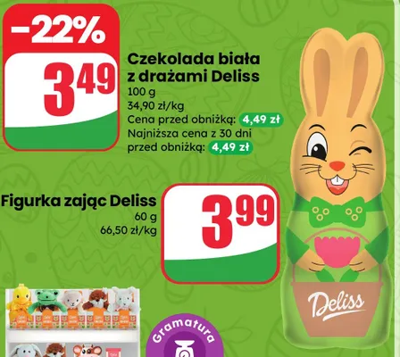 Czekolada biała z drażami promocja w Dino