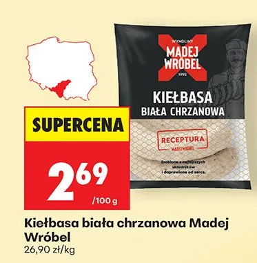 Kiełbasa biała chrzanowa promocja w Biedronka