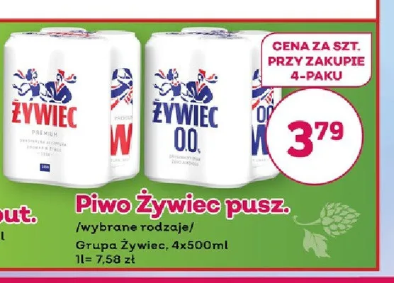 Piwo Żywiec Premium 4-pak promocja w Bliski