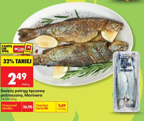 Świeży pstrąg tęczowy patroszony promocja w Biedronka