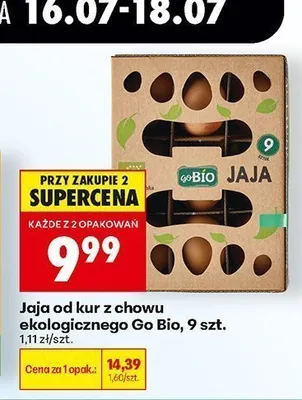 Jaja od kur z chowu ekologicznego Go Bio promocja w Biedronka