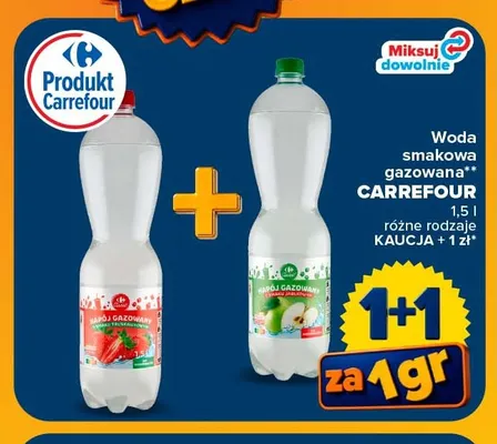 Woda smakowa gazowana truskawkowa Carrefour promocja w Carrefour