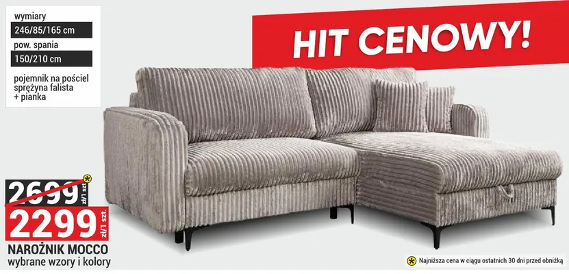 Narożnik Mocco wybrane wzory i kolory promocja w Merkury Market