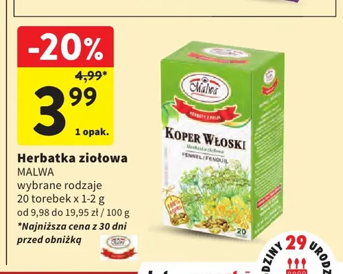 Herbatka ziołowa Malwa promocja w Intermarche