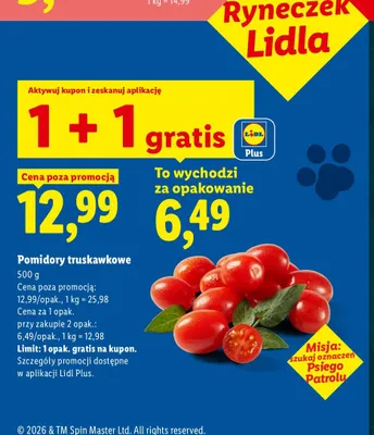 Pomidory truskawkowe promocja w Lidl