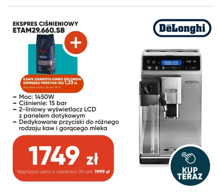 Ekspres ciśnieniowy DeLonghi Autentica promocja w Max Elektro