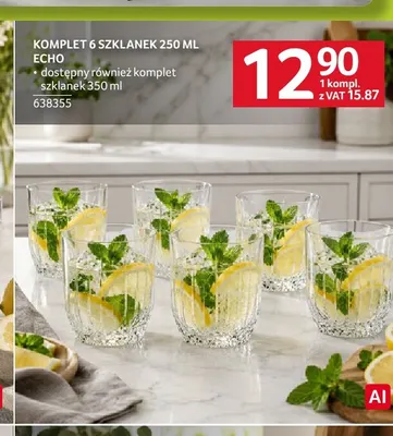Komplet 6 szklanek 250 ml Echo promocja w Selgros
