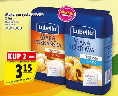 Mąka puszysta tortowa Lubella promocja w Prim Market
