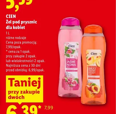 Żel pod prysznic dla kobiet Cien Brzoskwiniowy Czar promocja w Lidl