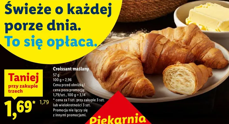 Croissant maślany 57 g promocja w Lidl