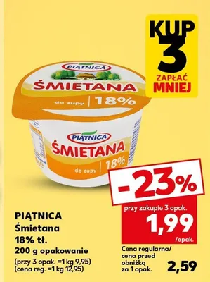 Śmietana 18% promocja w Kaufland