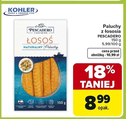 Paluchy z łososia naturalny promocja w Carrefour