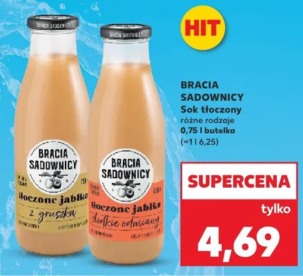 Sok tłoczony Bracia Sadownicy jabłko słodkie odmiany promocja w Kaufland