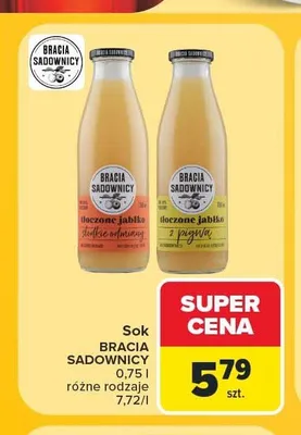 Sok Bracia Sadownicy Tłoczone jabłko słodkie odmiany promocja w Carrefour Market