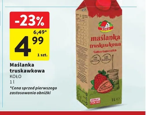 Maślanka truskawkowa Koło promocja w Intermarche